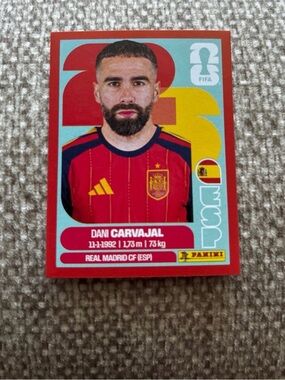 Dani Carvajal RED BORDER PANINI WORLD CUP STICKER ESP 7
